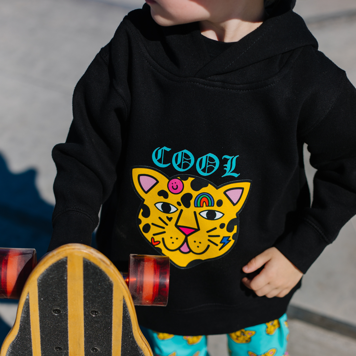 Cool Tattooed Cat Kids Graphic Hoodie – streetwear