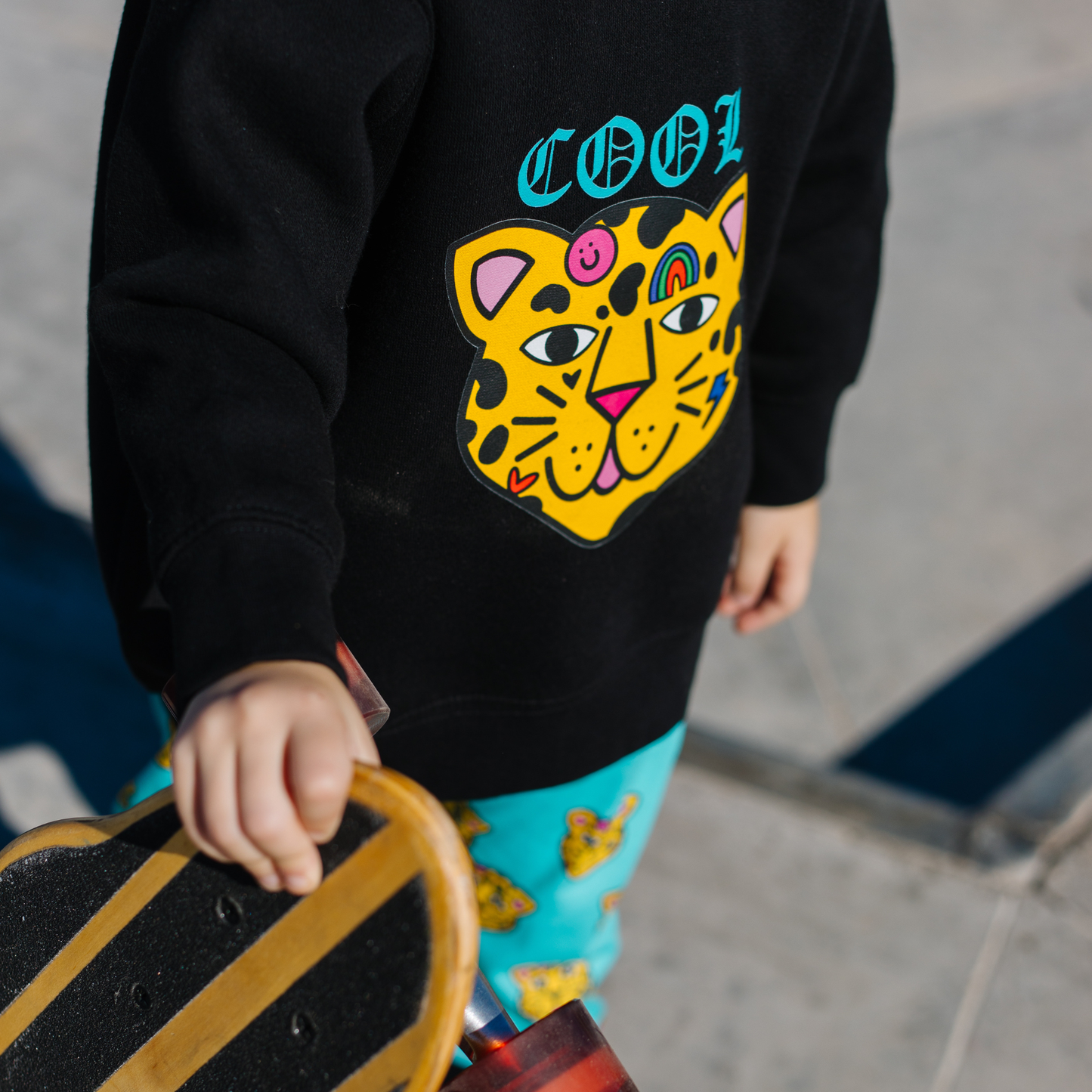 Cool Tattooed Cat Kids Graphic Hoodie – streetwear